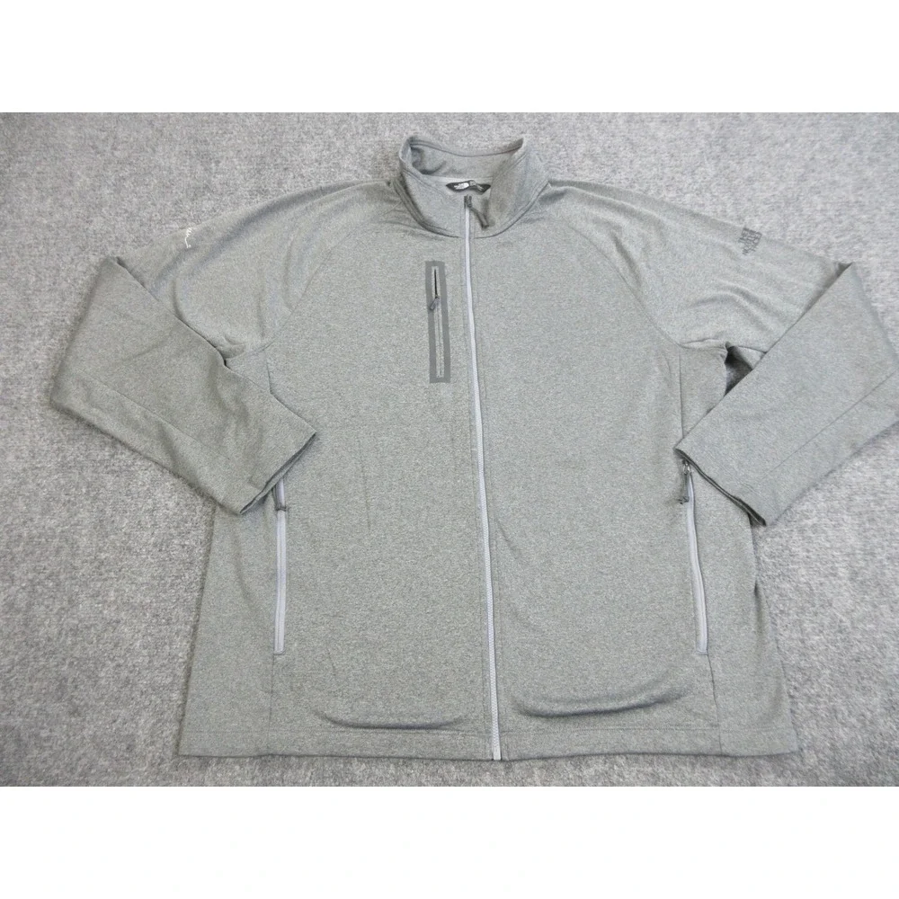 The North Face Jacket Mens XL Gray Full Zip Fleece American Logo Stretch
